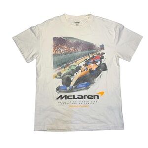McLaren Men's White and Cream T-shirt